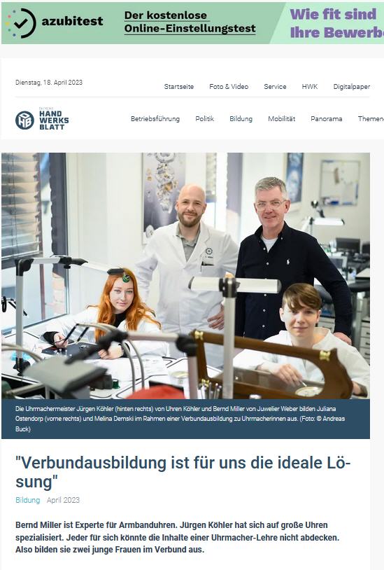 Bericht zum Thema Verbundausbildung